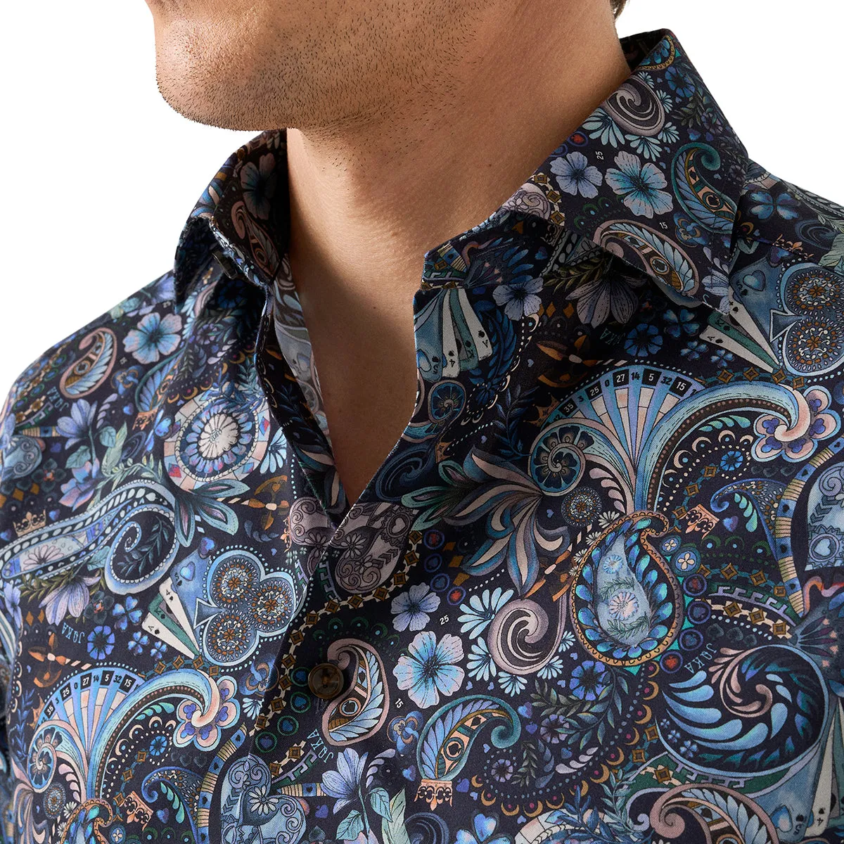 Minimal Look mix and match Eton - Slim Fit Dark Floral Shirt