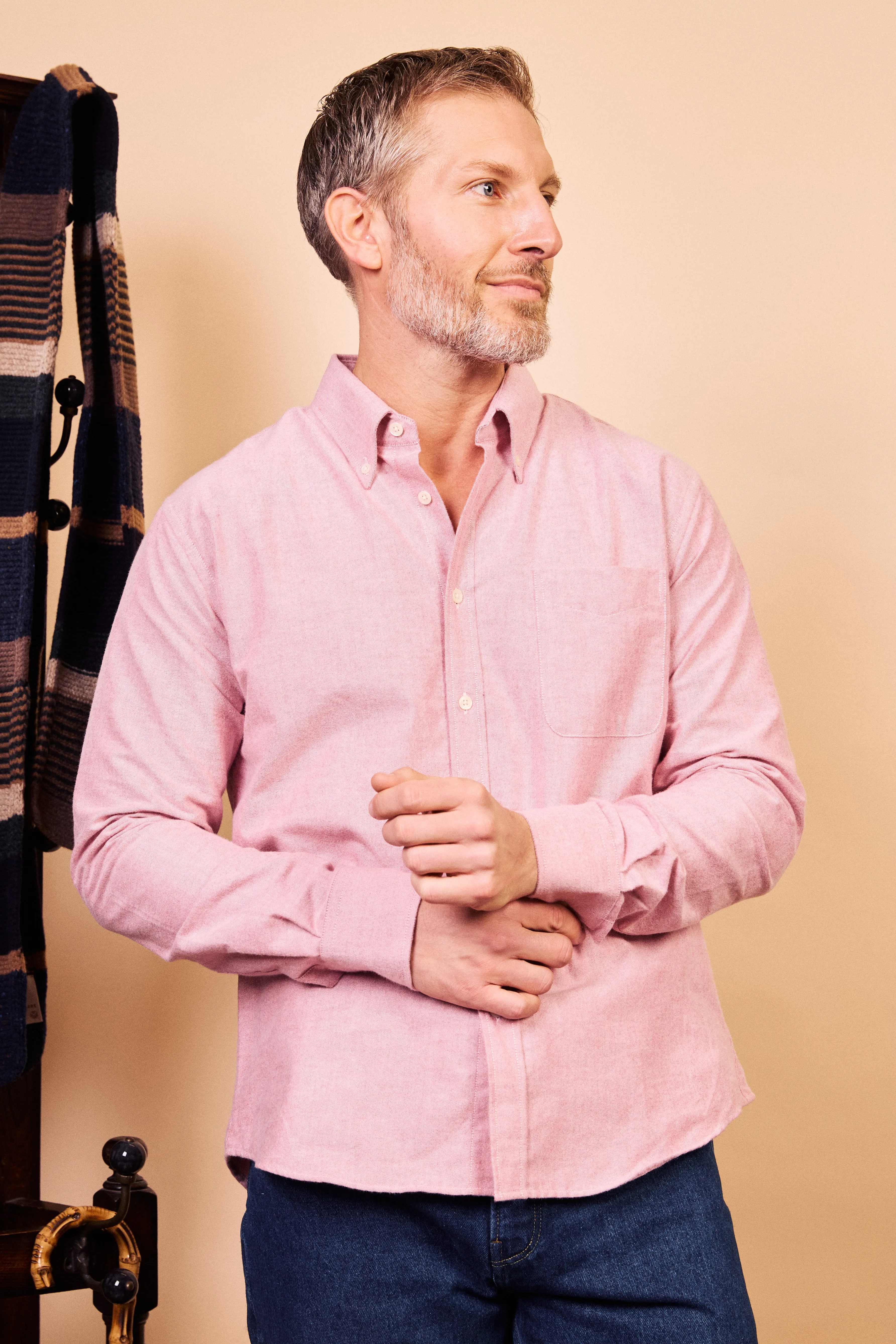 Trendsetting Button-down Cotton Oxford Shirt - Pink