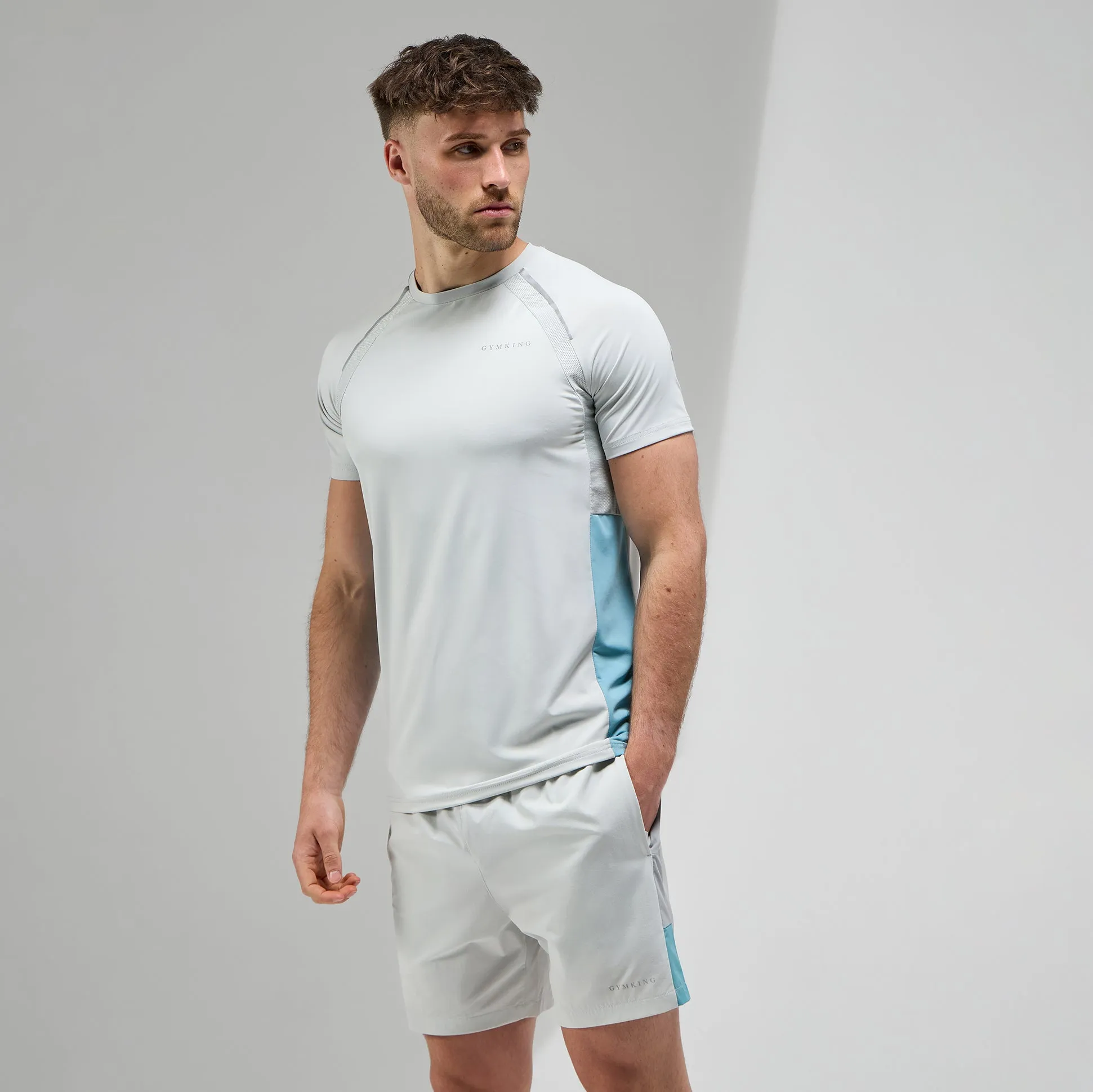 Gym King Focus Woven Tee - Light Grey/Urban Grey EcoFriendly Dye Casual Wear