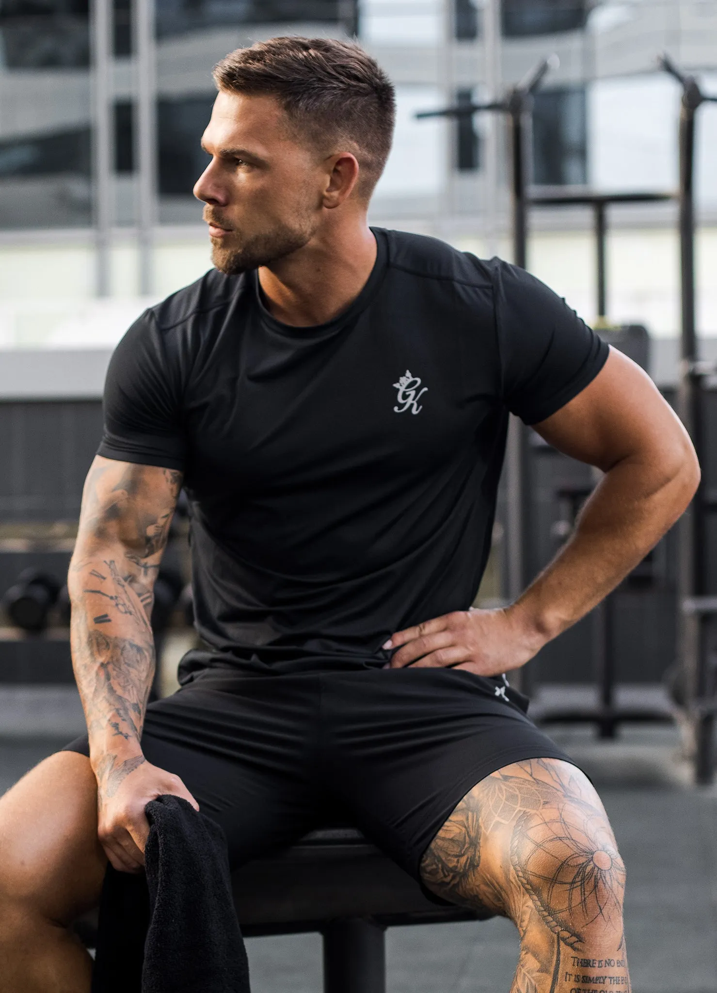 Soft and Lightweight Simple and Cozy Gym King Energy Tee - Black