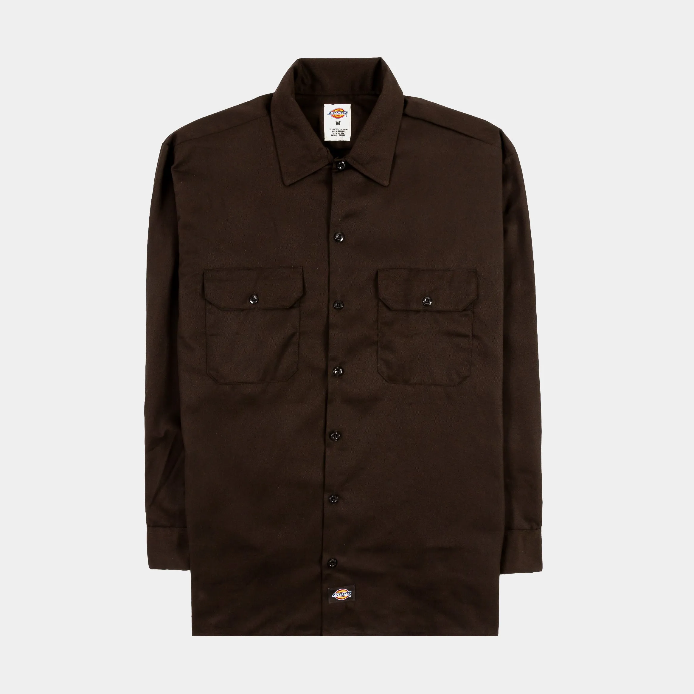 Sustainable Textile Relaxed Layers Twill Work Mens Long Sleeve Shirt (Brown)