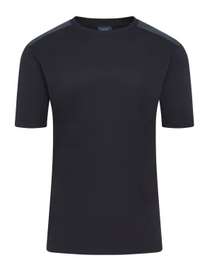 Paul & Shark Typhoon Re4x4 Aqua Touch Cotton T-shirt & Tech Shoulder Detail (NAVY) dry cleanable