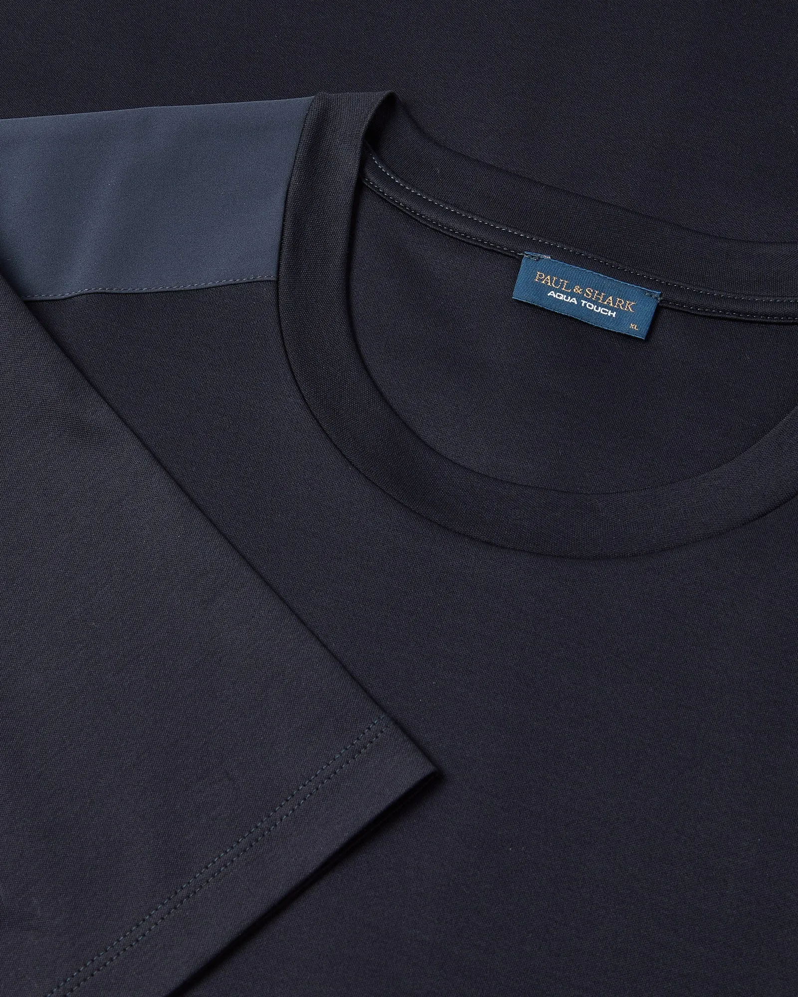 Paul & Shark Typhoon Re4x4 Aqua Touch Cotton T-shirt & Tech Shoulder Detail (NAVY) Breathable mesh panel