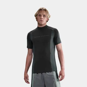 Cozy Fit Design Flex Fit Tech Dri Fit Base Layer Mens Short Sleeve Shirt (Black/Anthracite/Anthracite/Black)