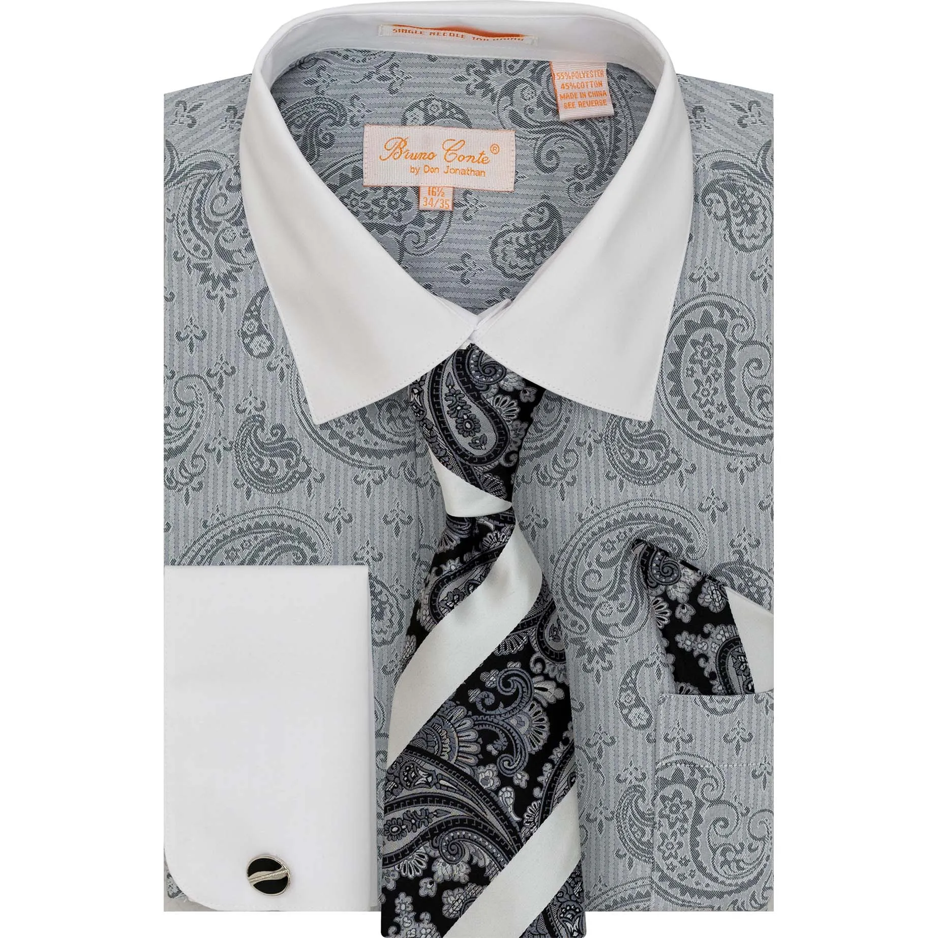 Beach Attire BRUNO CONTE SHIRT&TIE SET/Bc1156
