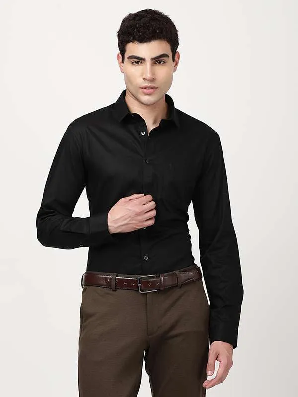 On-The-Go Style Go-To Look Men Solid Full Sleeve Cotton Shirt