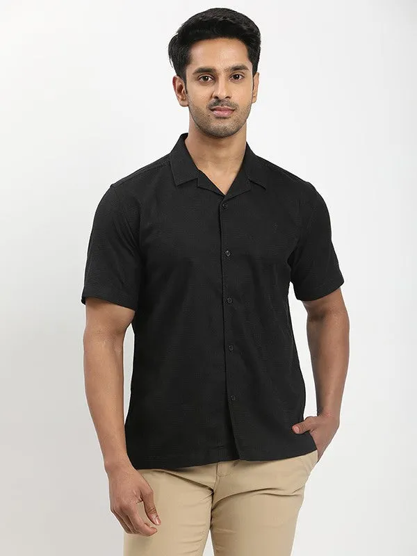 Pocket Detailing Festival Fashion Men Solid Half Sleeve Cotton Shirt