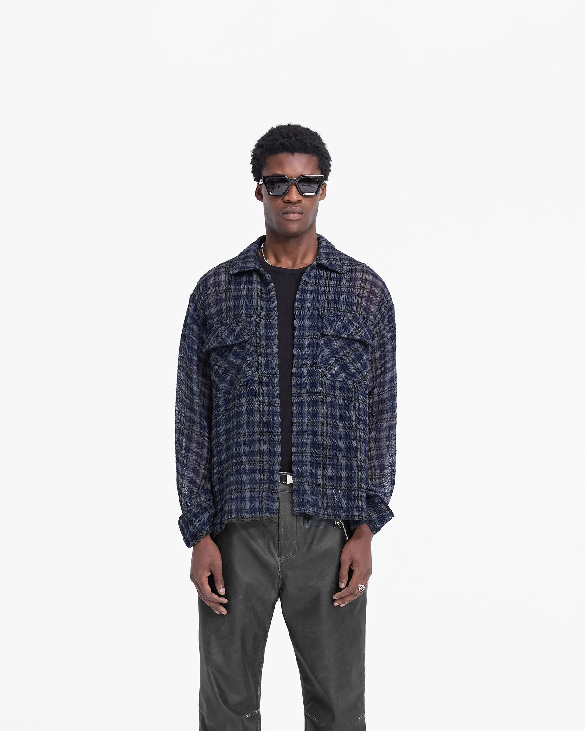 Eco-friendly High-End Finish Check Flannel Shirt - Blue Check