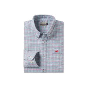 Davidson Washed Check Dress Shirt Moisture Wicking Material Quick Release Cuffs
