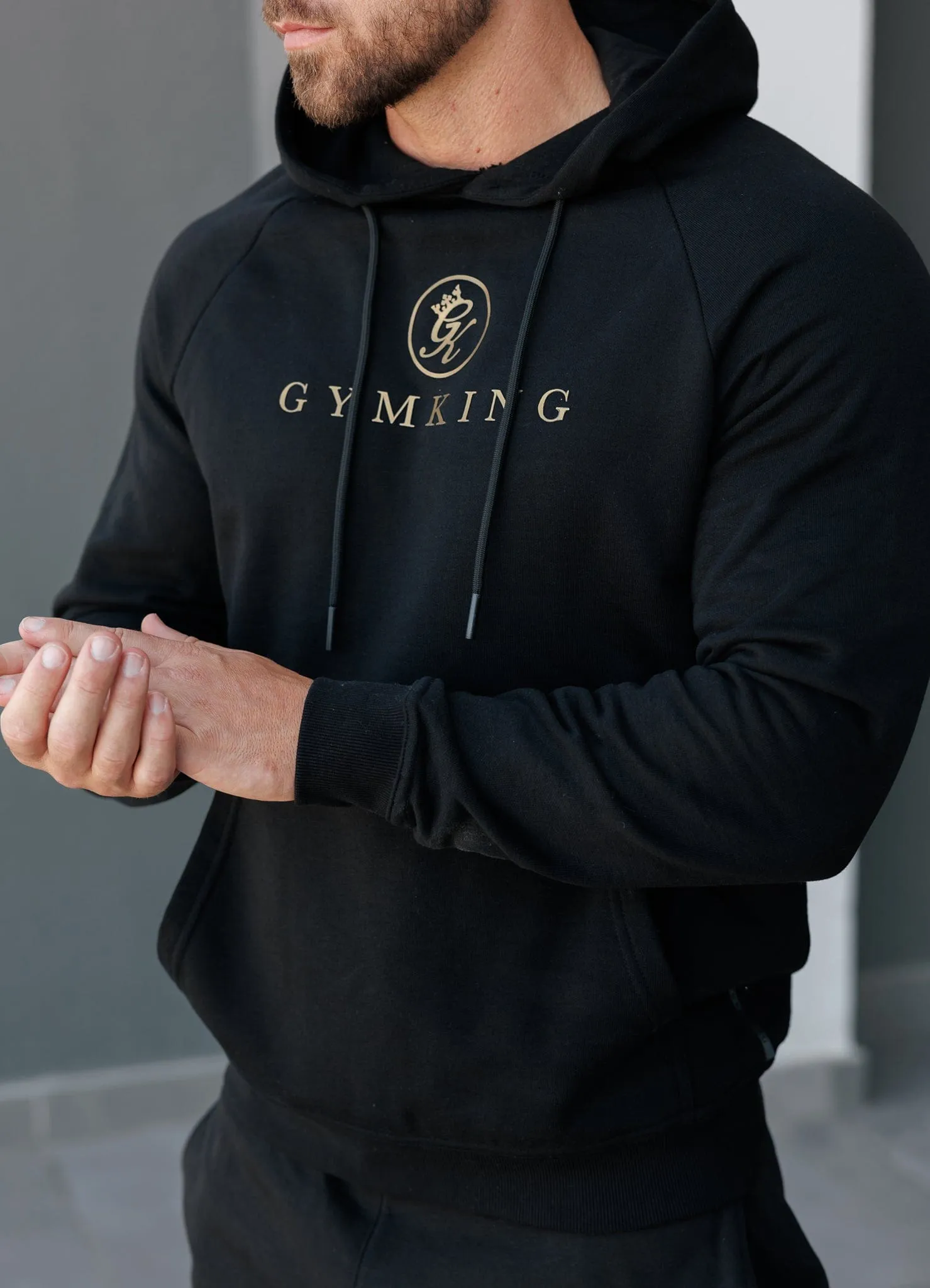 product stock Running Top Gym King Pro Logo Hood - Black/Gold