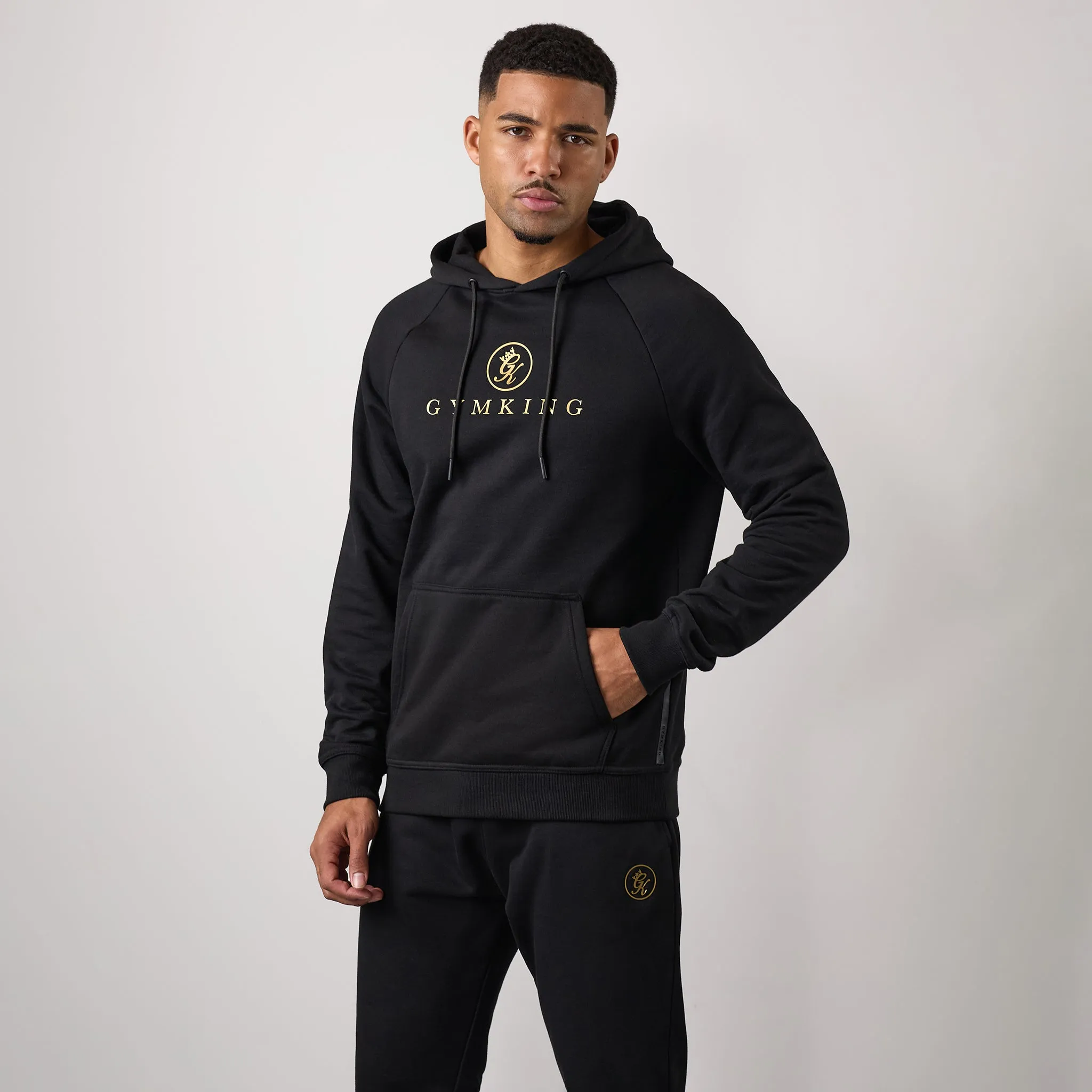 Gym King Pro Logo Hood - Black/Gold product brand name recognition Eco-friendly