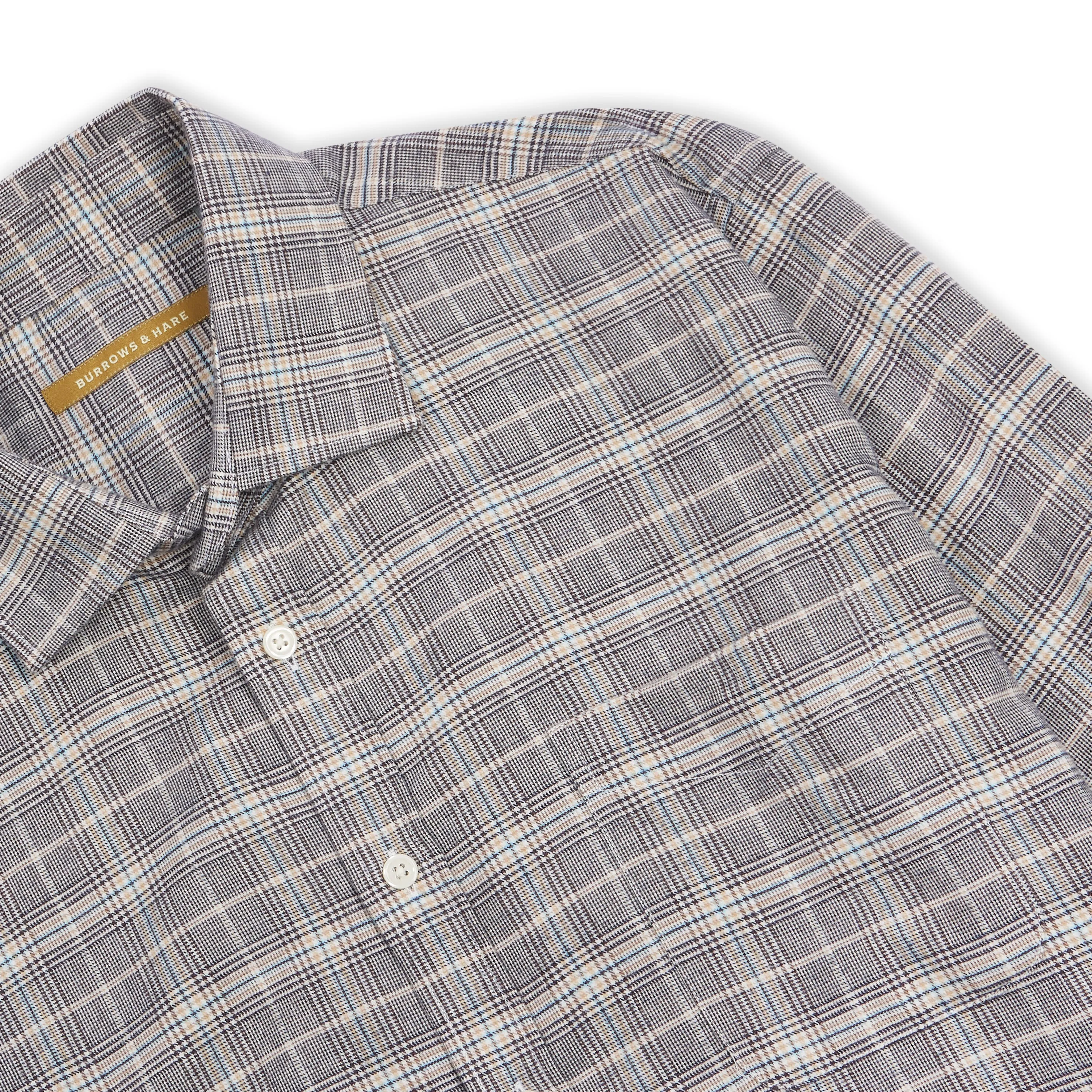 Button front Classic Cotton & Cashmere Shirt - Brown Check
