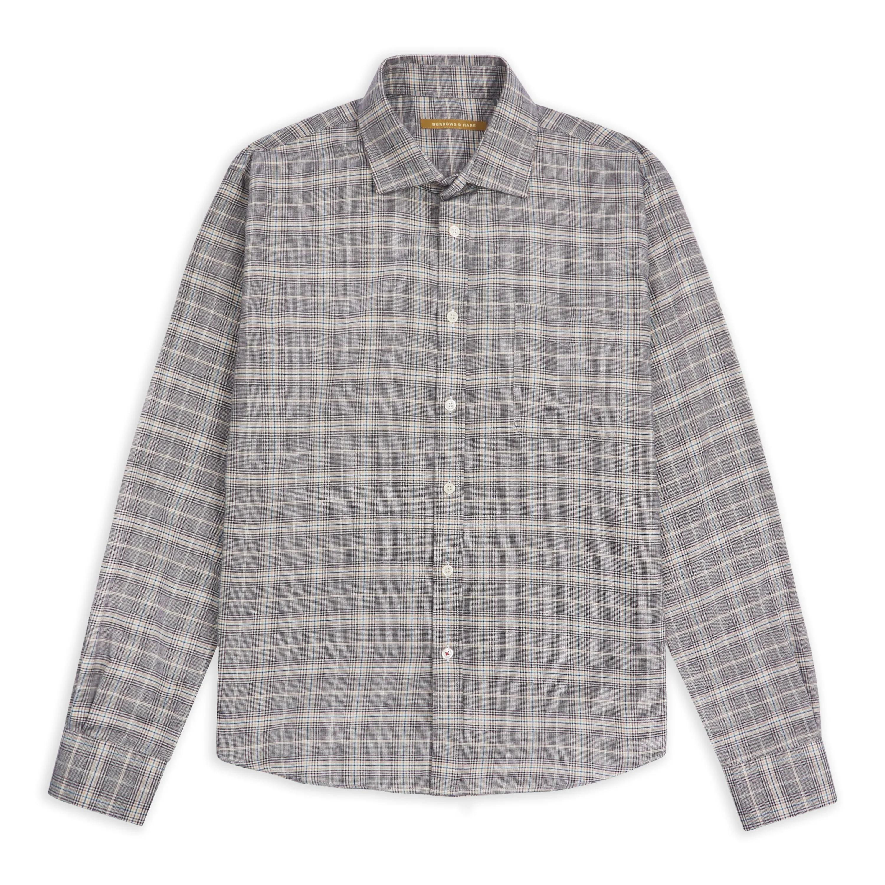 Classic Cotton & Cashmere Shirt - Brown Check Layered Hemline Breathable fabric