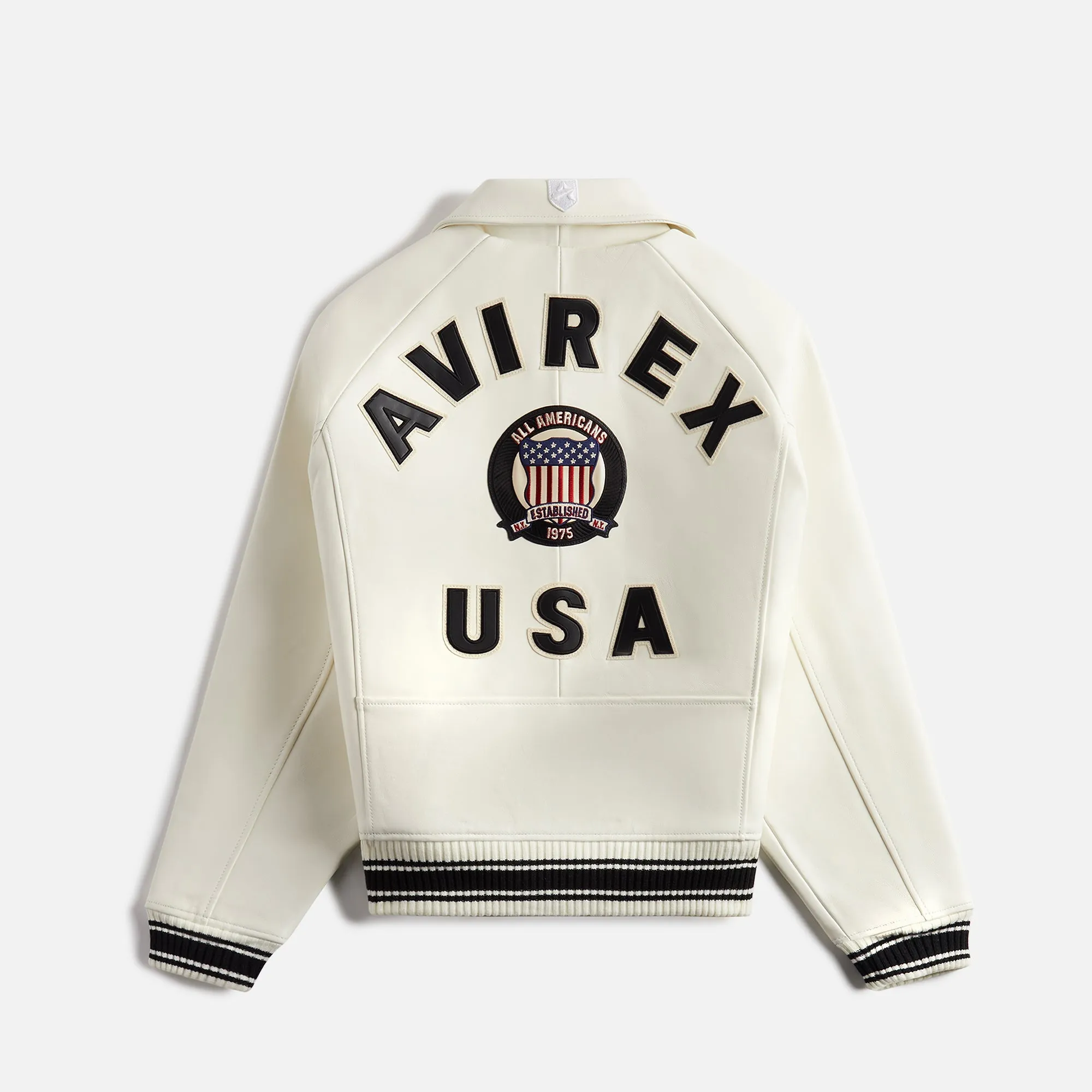 AVIREX Icon Jacket - White Double stitching