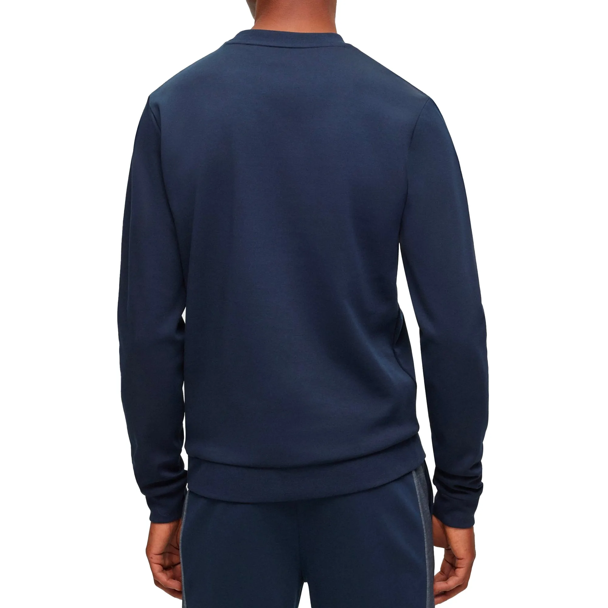 Boss Cotton Blend Crew Neck Sweat - Navy Outdoor Sporty weekday wear