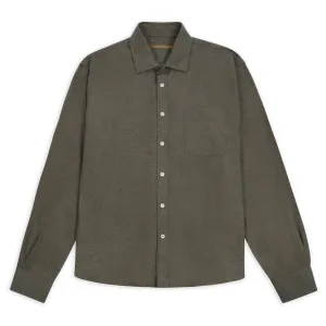 Everyday Comfort Geometric Pattern Classic Cotton & Cashmere Shirt - Marl Olive