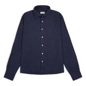 Durable Fabric Timeless Appeal Classic Cotton Shirt - Navy Herringbone