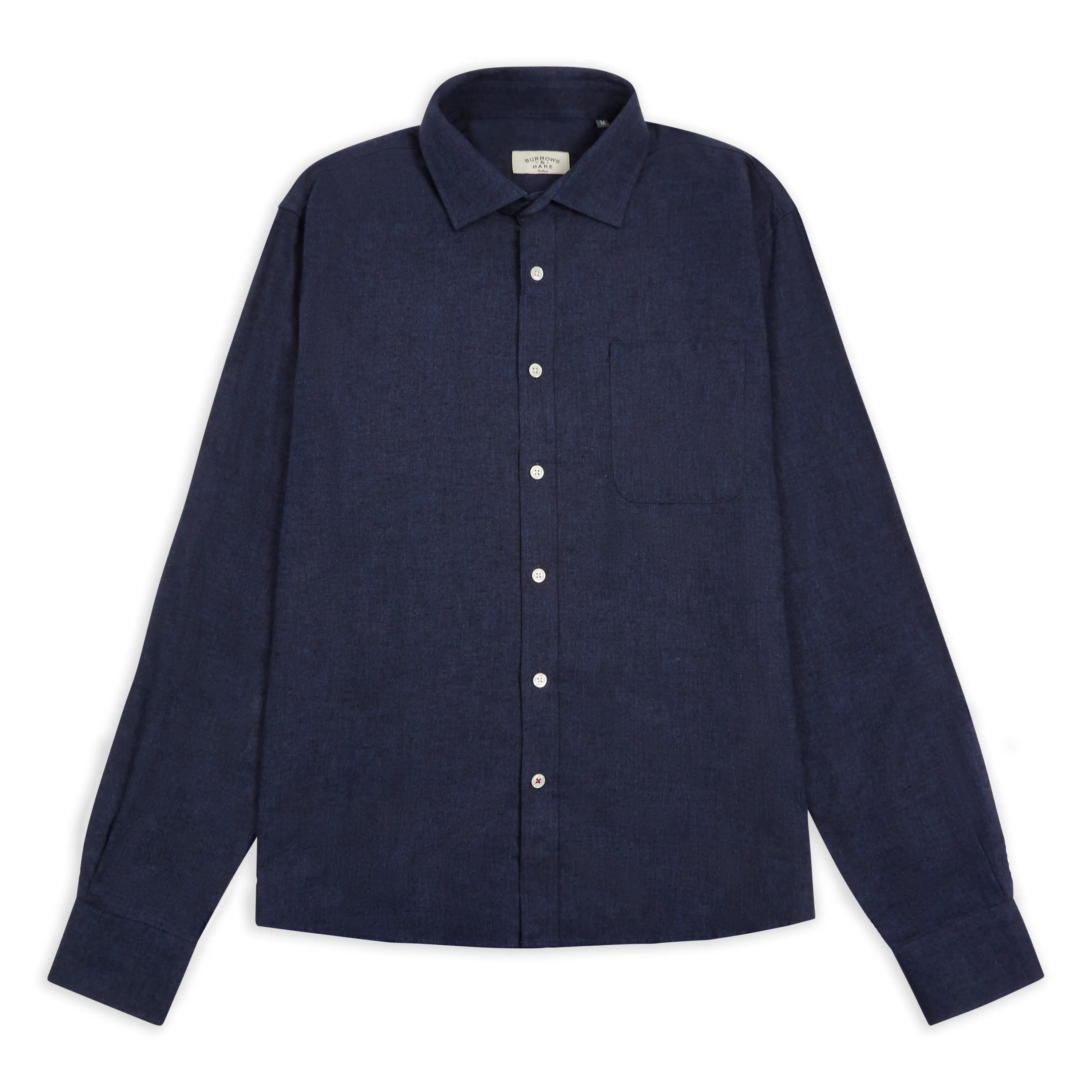 Durable Fabric Timeless Appeal Classic Cotton Shirt - Navy Herringbone
