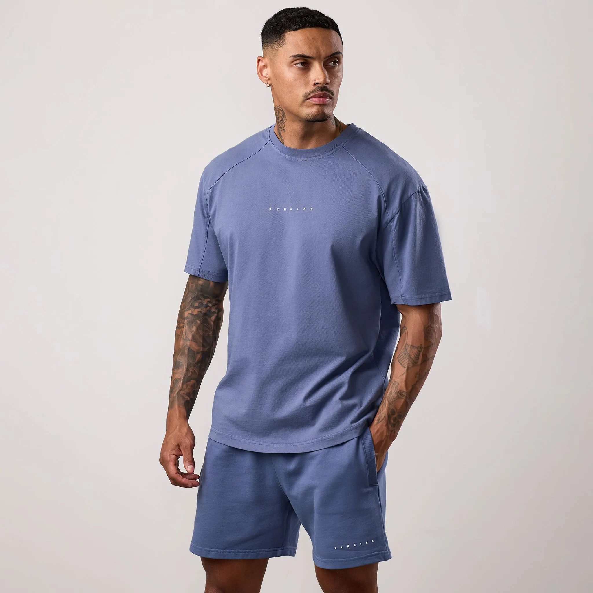 Sublimation Resistant Fabric Gym King Purpose Washed Tee - Deep Indigo