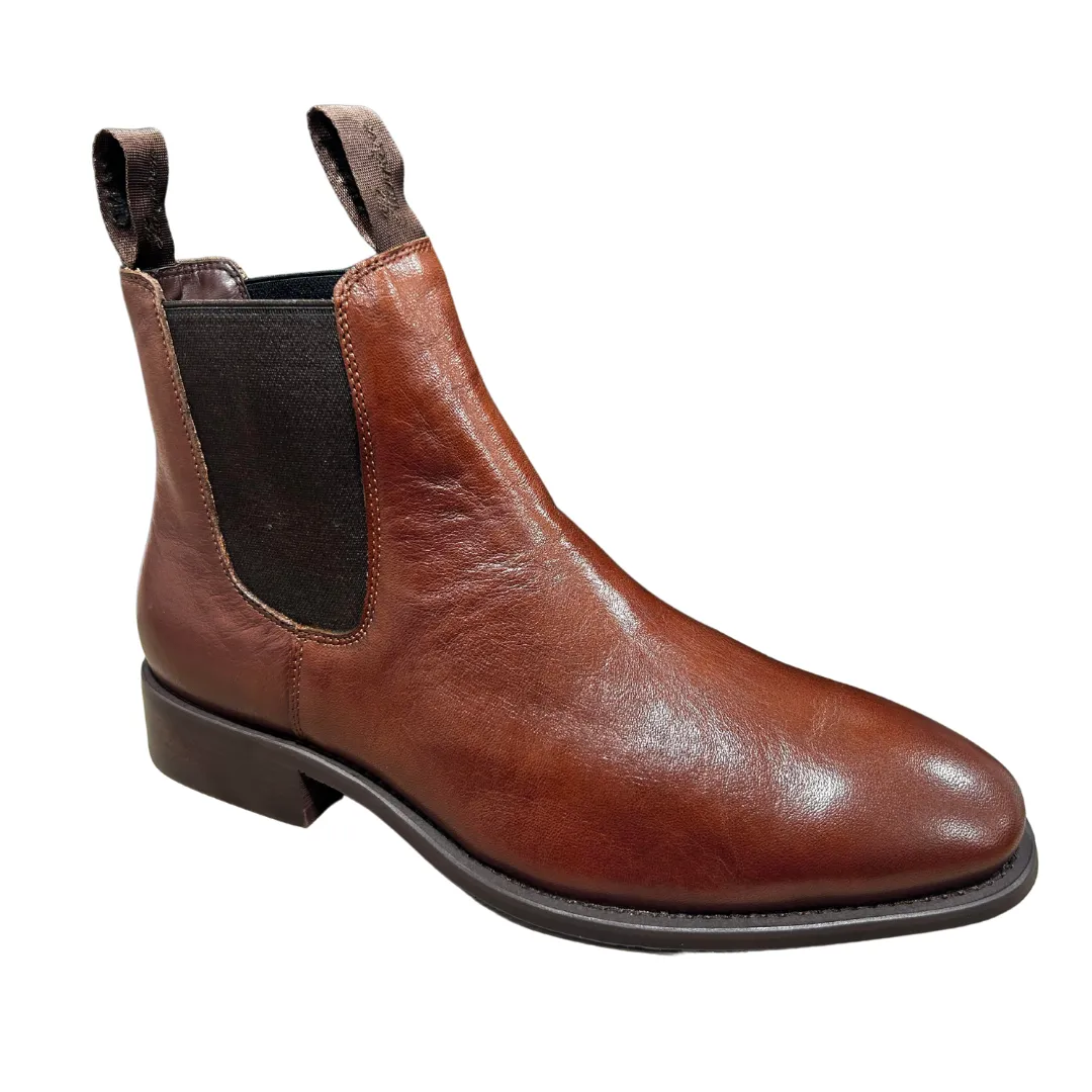 Harrison Mens Chelsea Boot H1 Brown Contoured Heel Cup