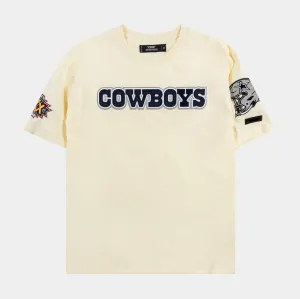 Cozy Vibe Dallas Cowboys Tackle Twill Mens Short Sleeve Shirt (Beige)