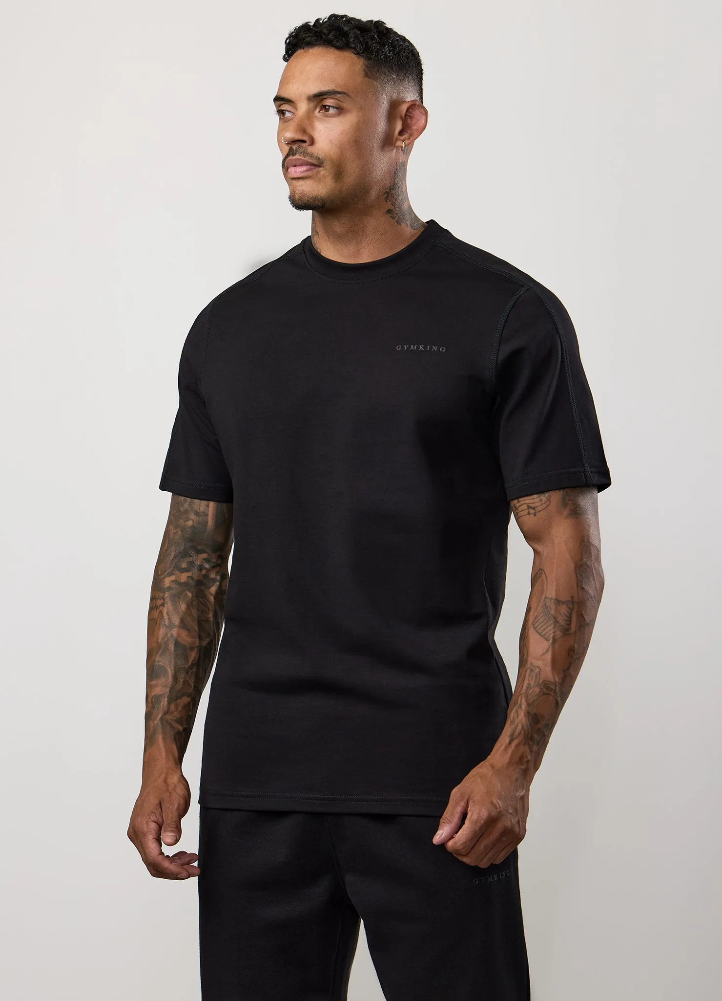 Functional Fashion AntiStatic Properties Gym King Linear Jersey Tee - Black