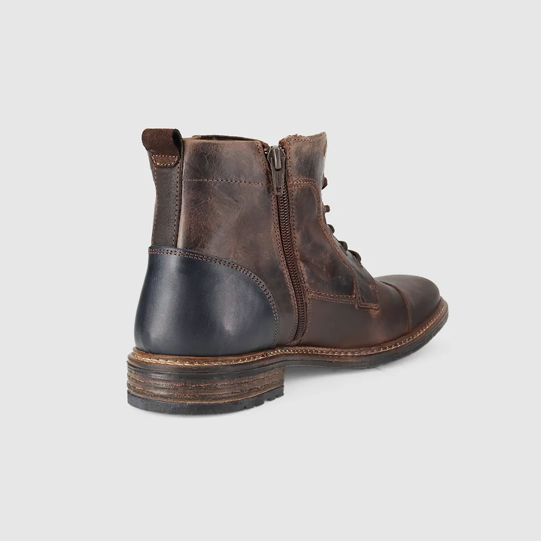 Clifton Lace Up Boots Dark Brown Low Profile All Day Wear