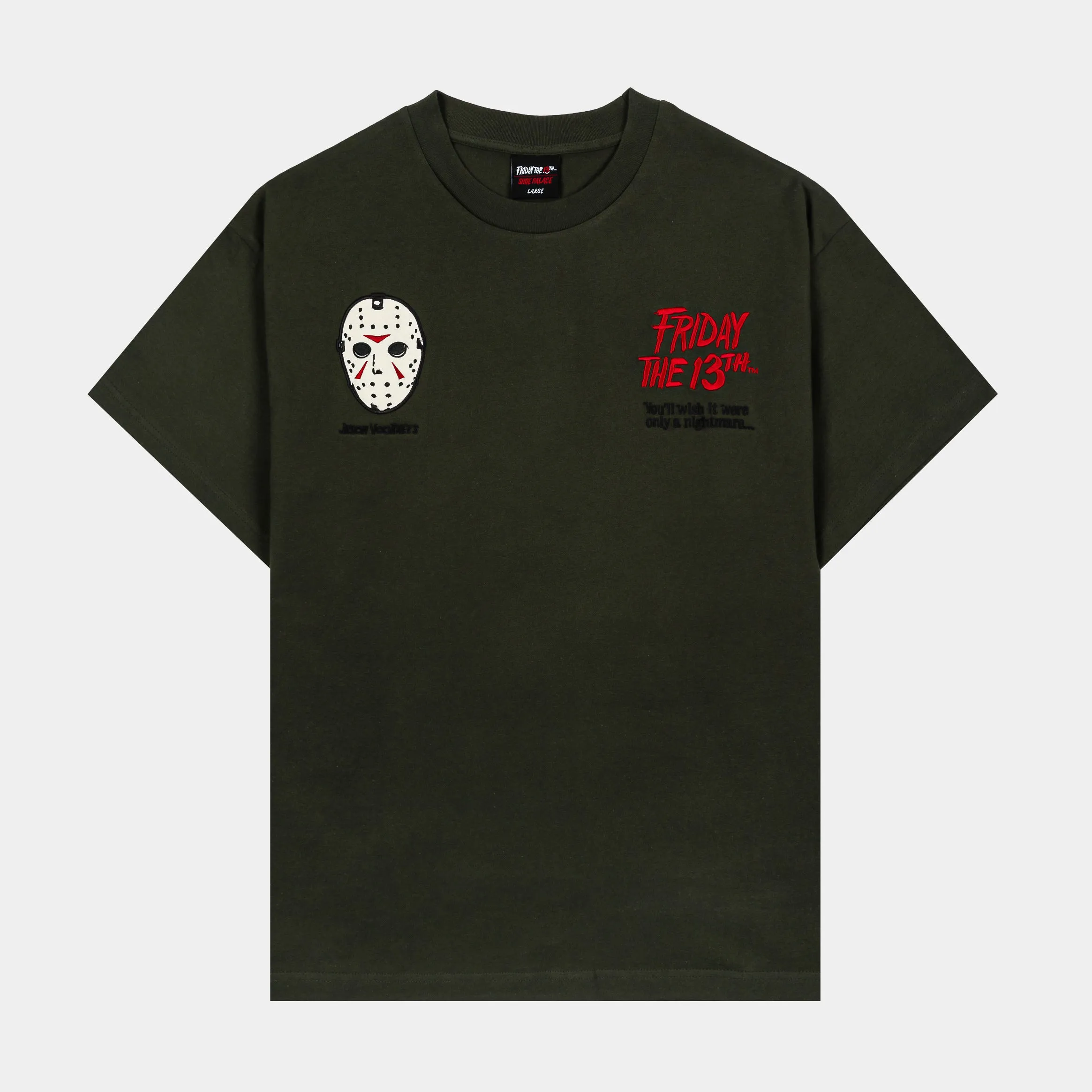 Breathable Comfort Fit SP x Friday The 13th Go Missing Mens Short Sleeve Shirt (Green/Red)