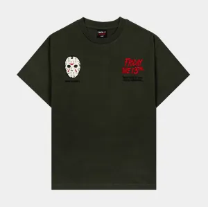 Breathable Comfort Fit SP x Friday The 13th Go Missing Mens Short Sleeve Shirt (Green/Red)