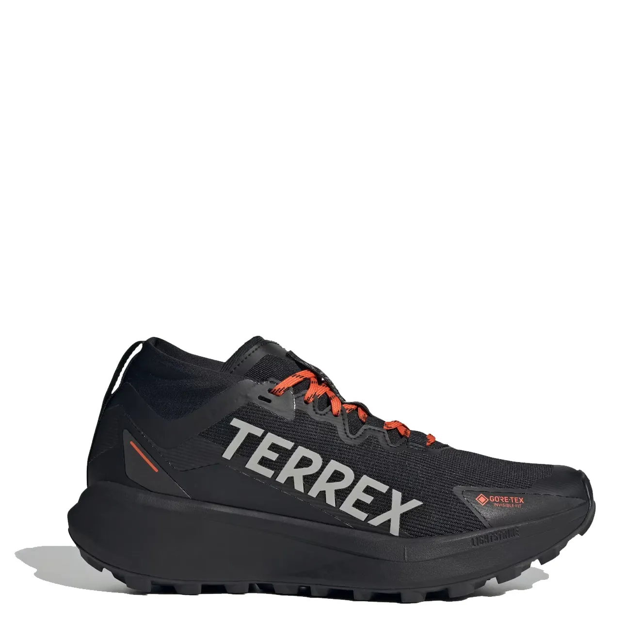 Adidas Terrex Agravic GTX Trail Running Shoe Core Black / Grey / Semi Impact Orange Padded Comfort Wellness Seekers