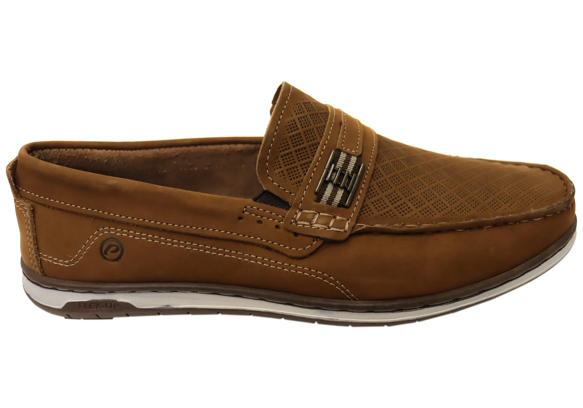 Pegada Monti Mens Comfortable Leather Loafers Shoes Made In Brazil Neutral design