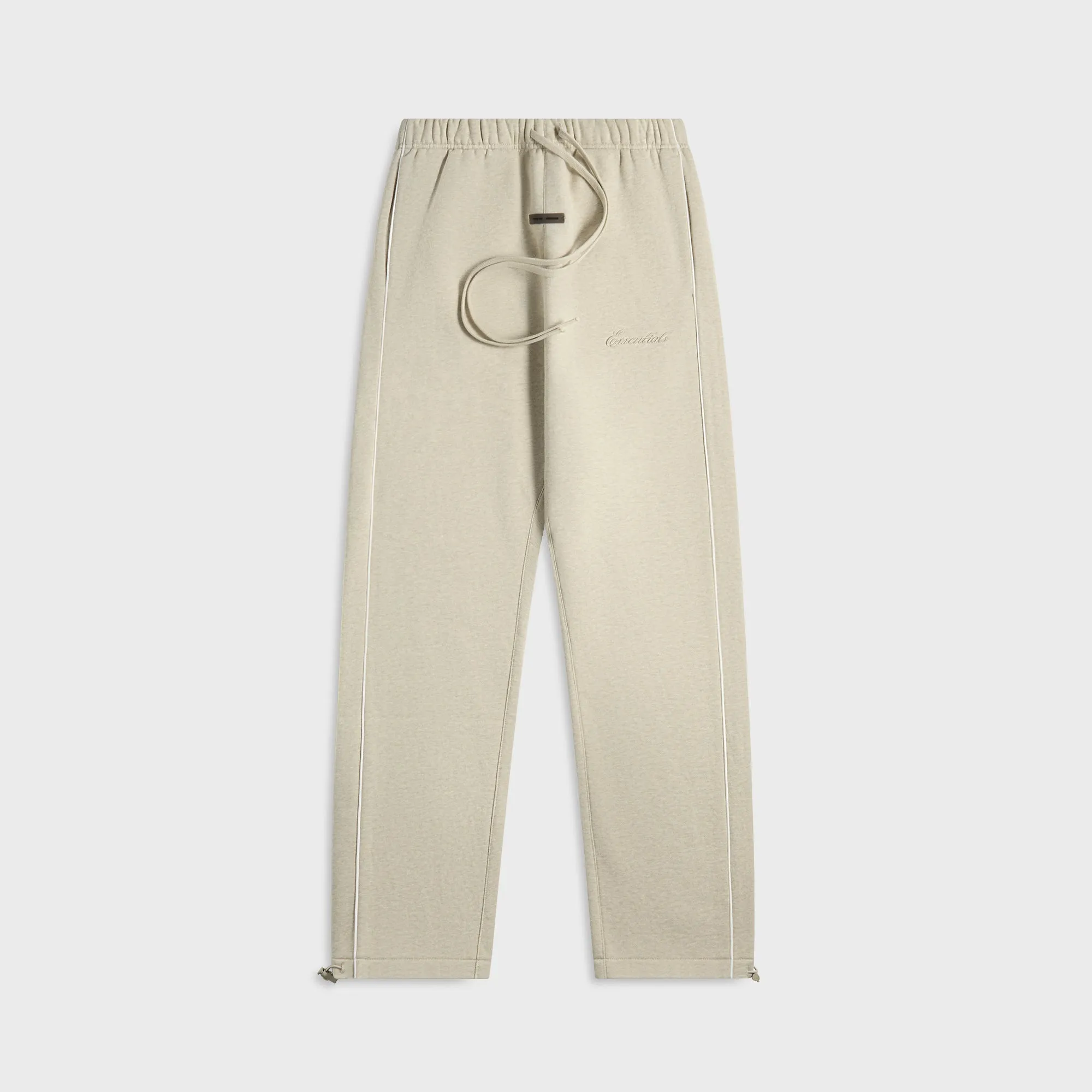 Neutral Shade Essentials Relaxed Fleece Sweatpant With Piping - Heather Stone / Cloud White
