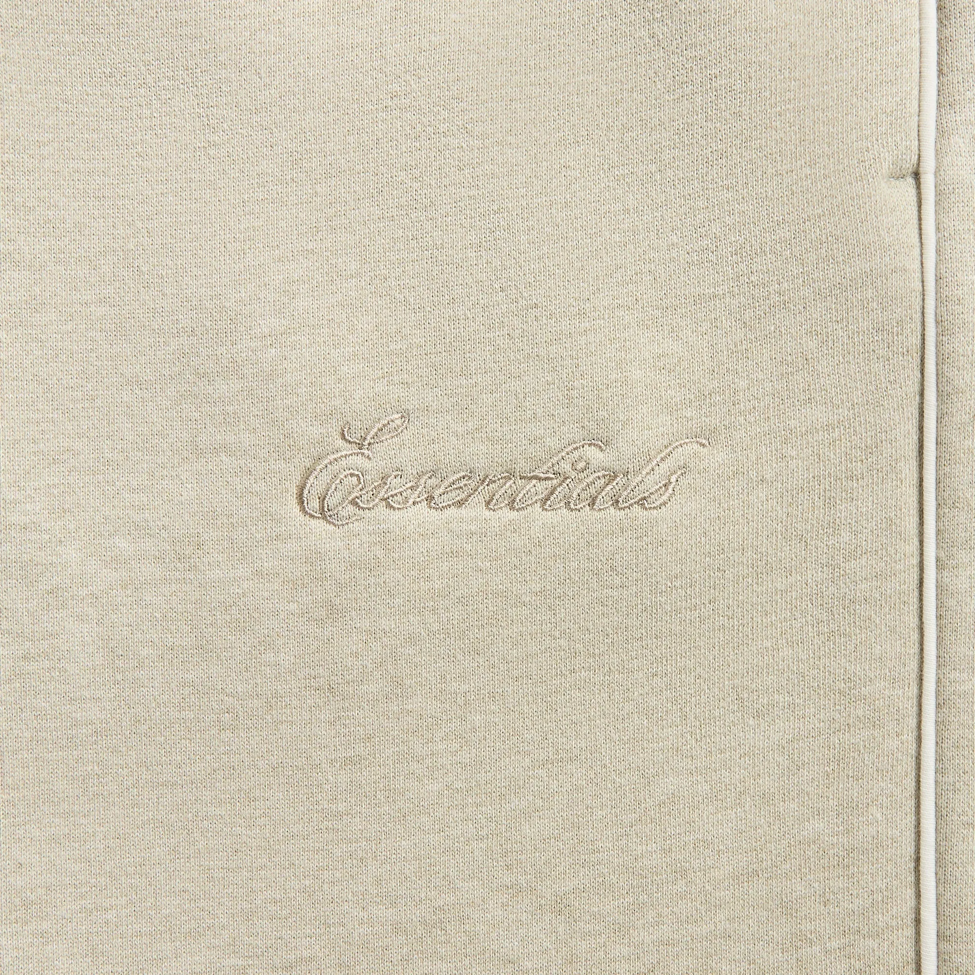 Versatile Fit Essentials Relaxed Fleece Sweatpant With Piping - Heather Stone / Cloud White