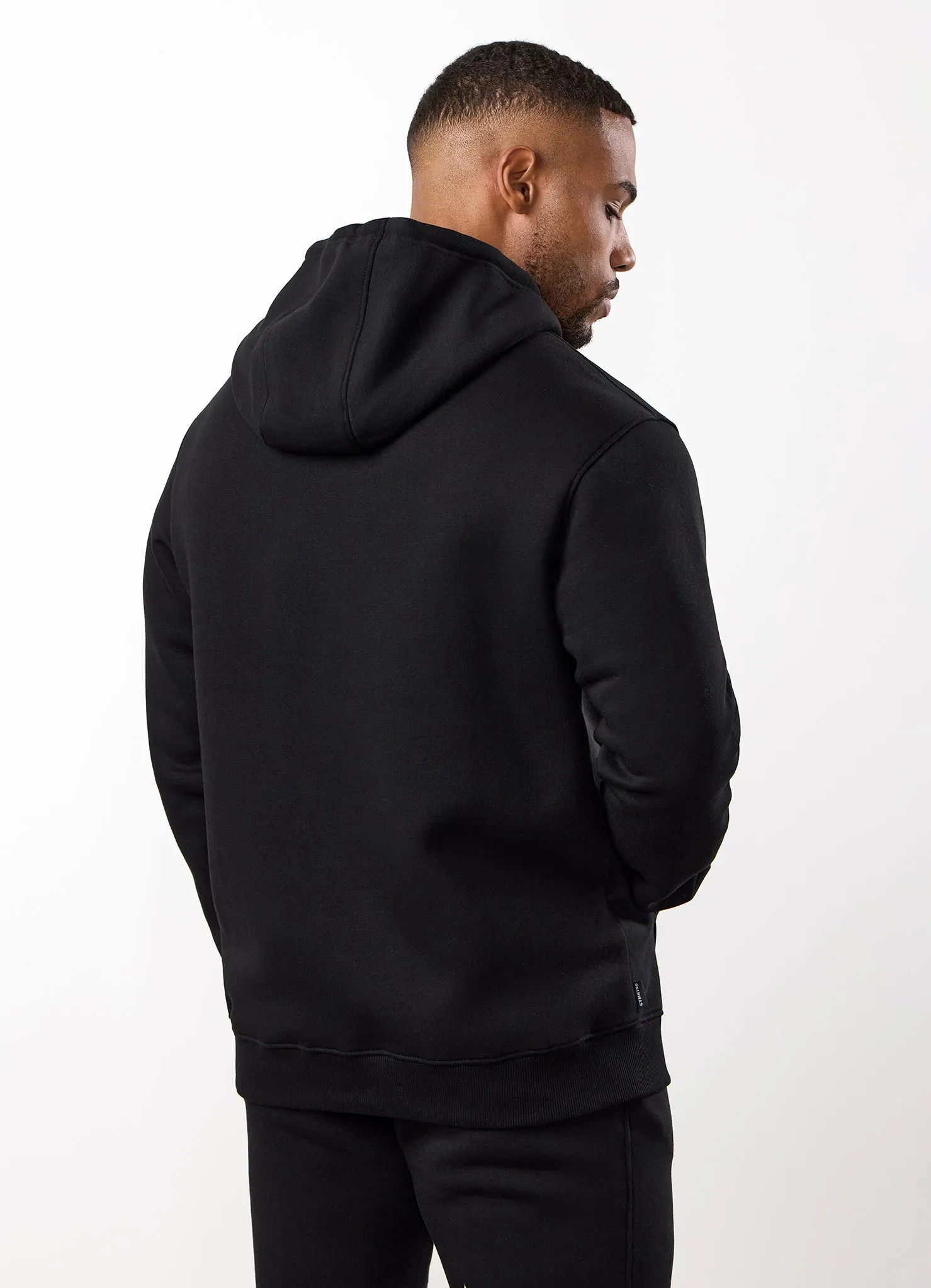 Gym King Fundamental Linear Hood - Black Premium Comfort Simple Hoodie