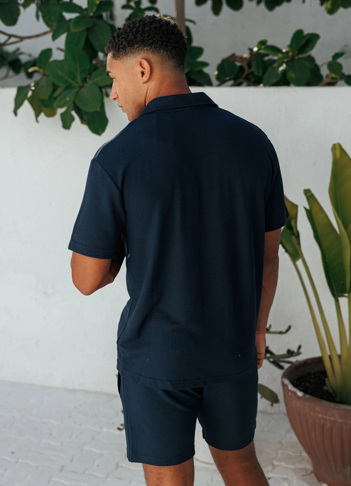 Casual Look Functional Fit Gym King Signature Waffle Shirt - Navy