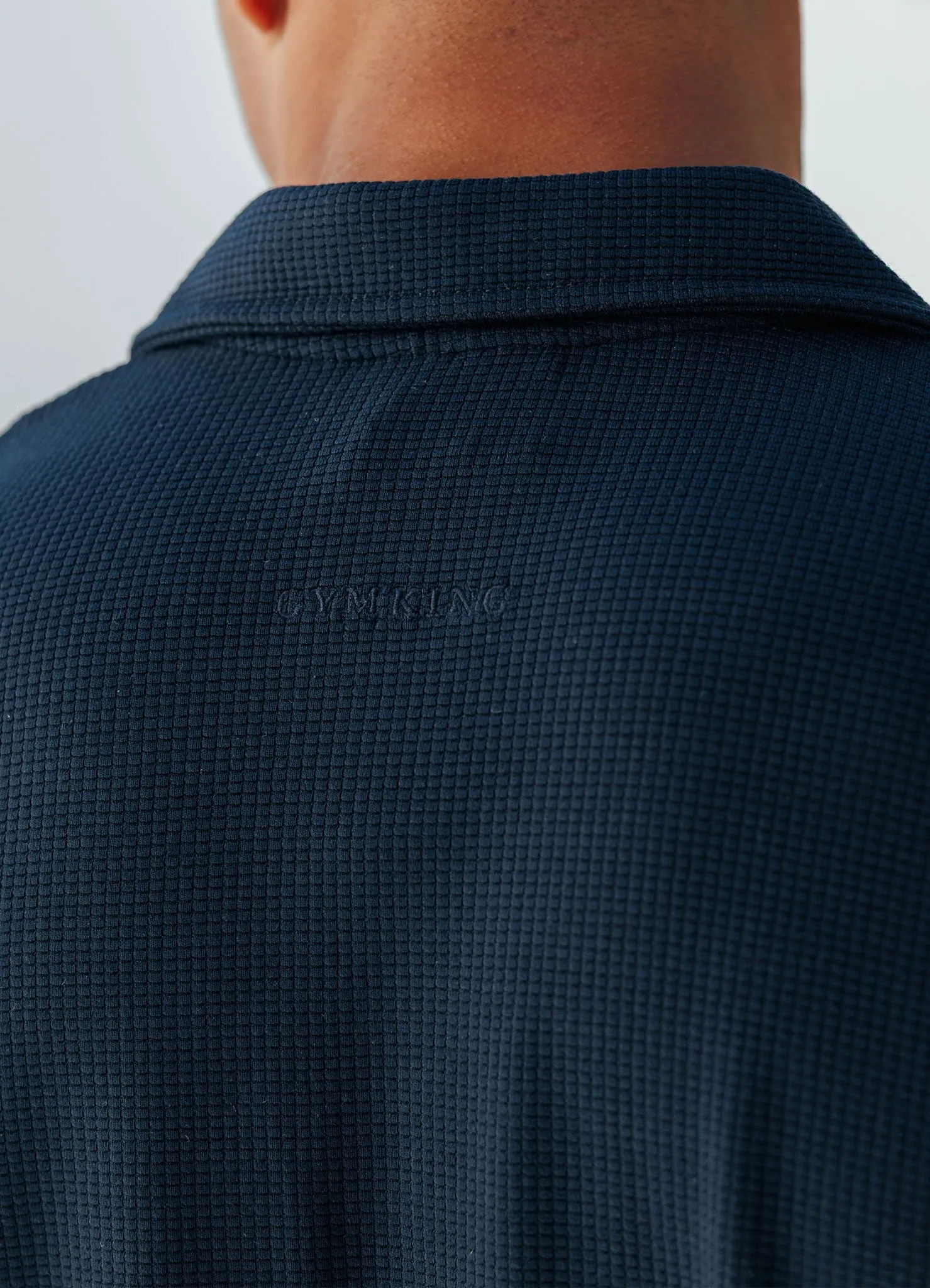 Gym King Signature Waffle Shirt - Navy Sun Protection