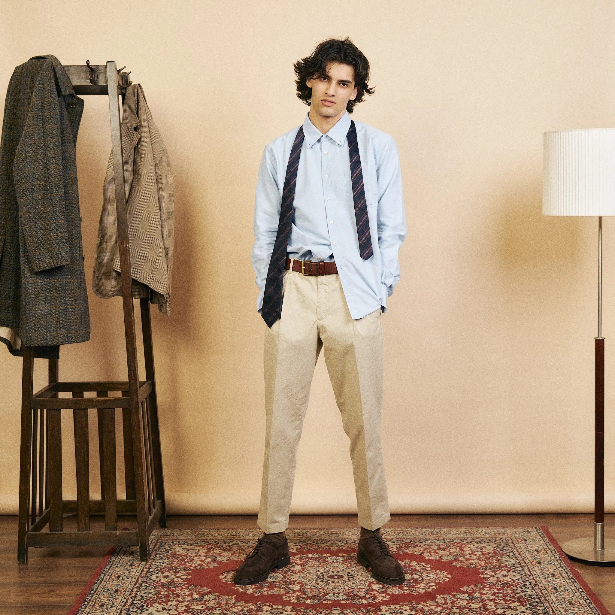 Comfortable Layer Oxford Button-down Shirt - Blue