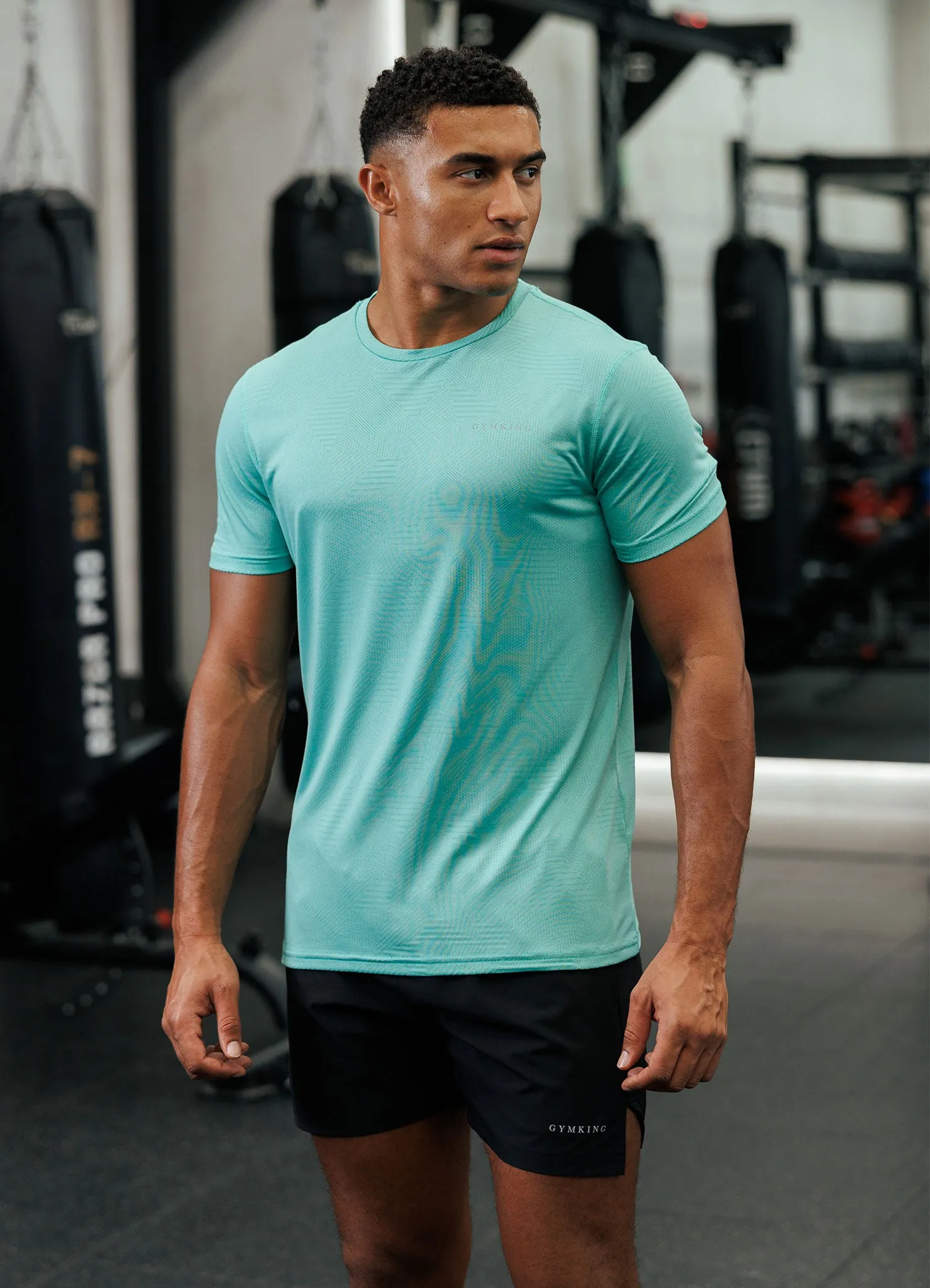 School spirit brandable Gym King Geometric Knit Tee - Apple Green