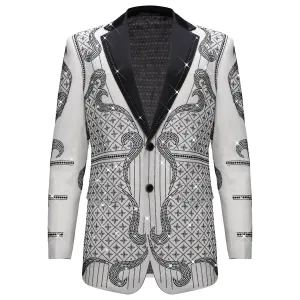Flexible Waistband Eco Friendly Timeless Tailor Blazer WHITE/BLACK