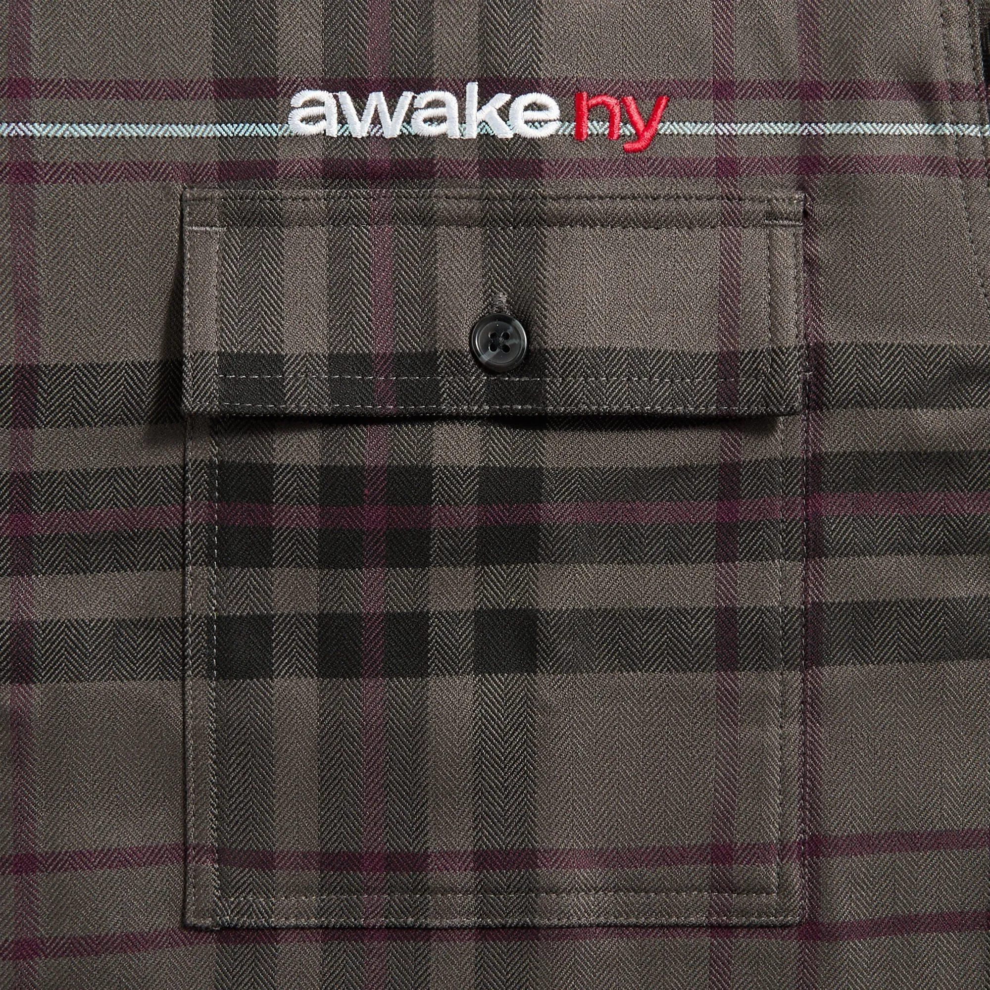 Compression Fit Technology WaterRepellentExterior Awake NY Plaid Flannel Shirt - Brown