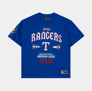 Texas Rangers City Tour Drop Shoulder Mens Short Sleeve Shirt (Blue) Chill Vibes