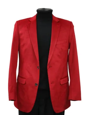 Bassiri J1042 Velvet Blazer RED Zippered Vents InterchangeablePanels