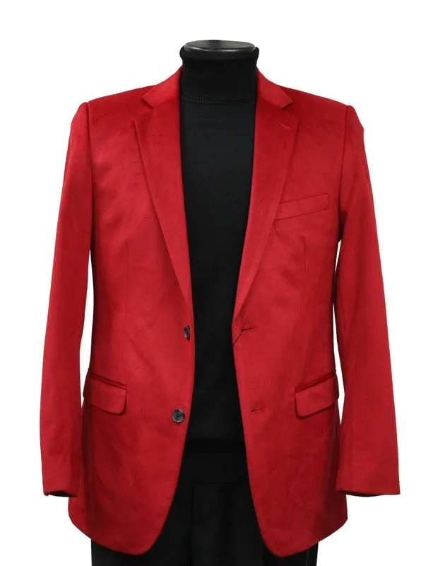 Bassiri J1042 Velvet Blazer RED Adjustable Cuff Hike Fit
