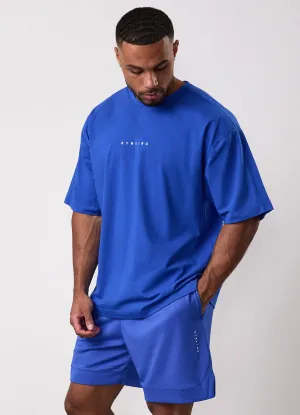 Leather combination Gym King Rival Jersey Tee - Capri Blue