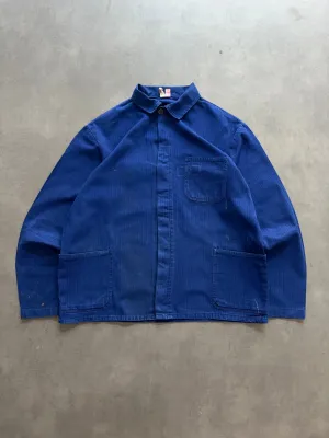 1990s French Shirt (M) Floral Motif Lightweight Weave