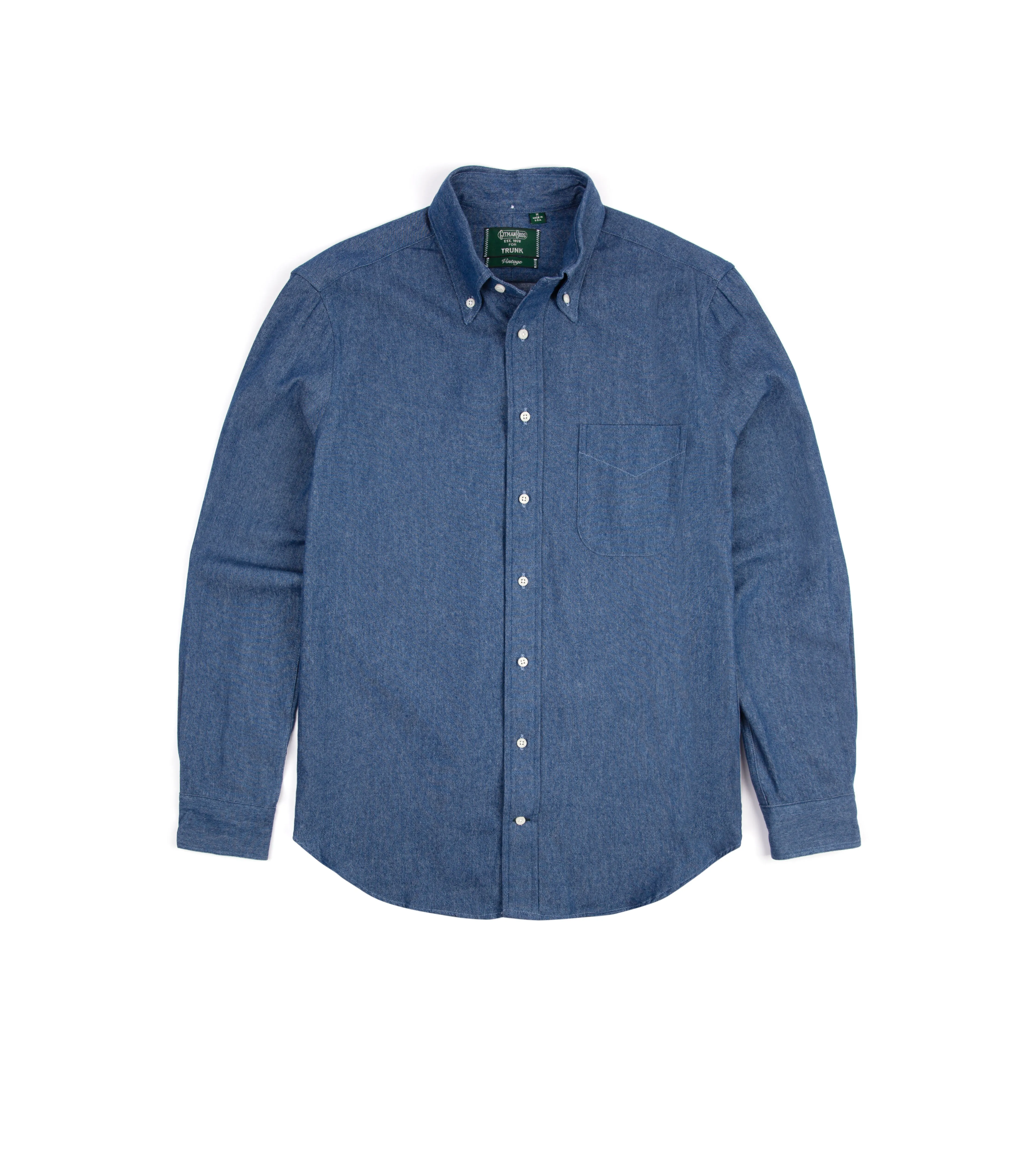Trendy Design Gitman Vintage Denim Shirt: Light Blue