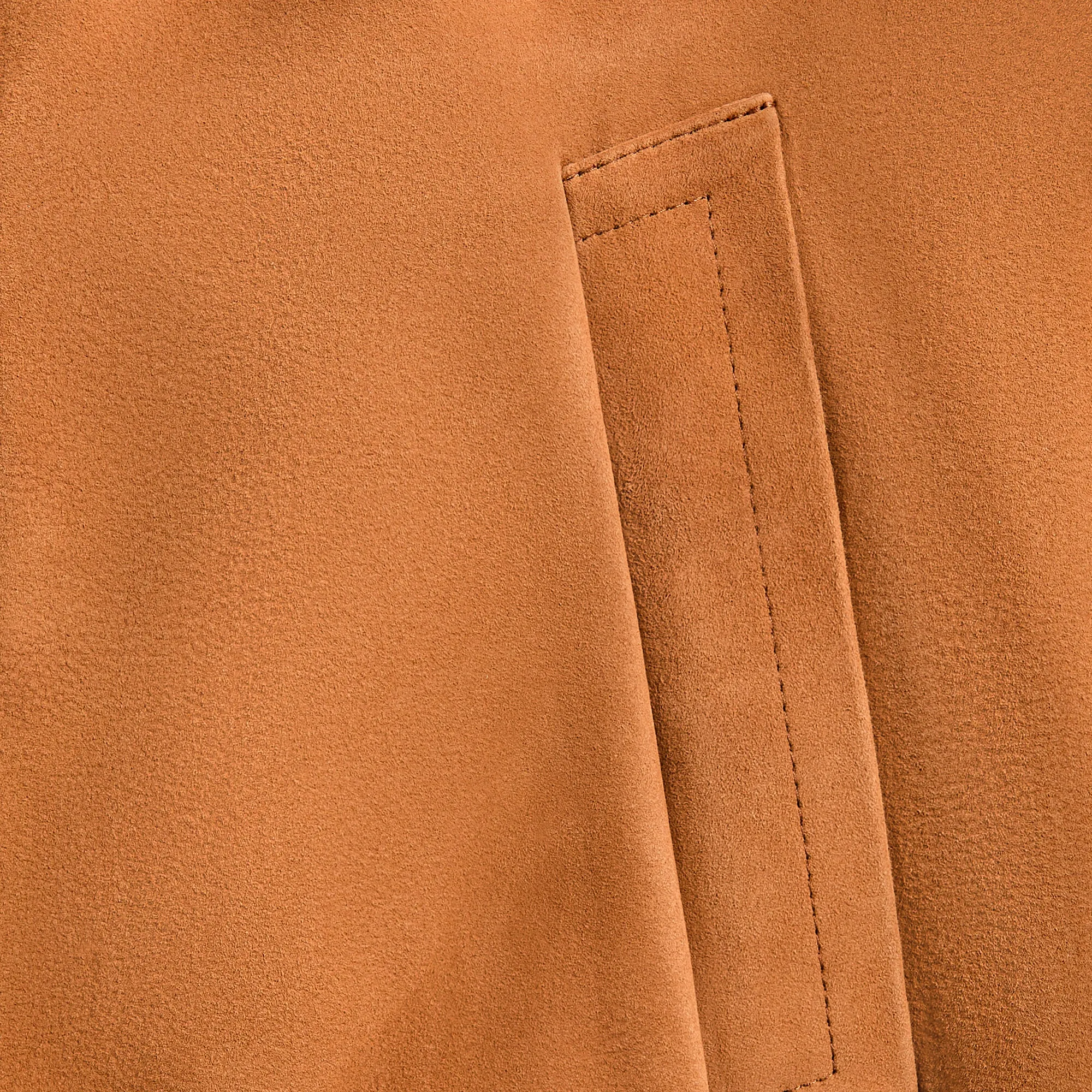 Auralee Lamb Suede Zip Blouson - Camel Urban Fit Look Travel Functional Wear