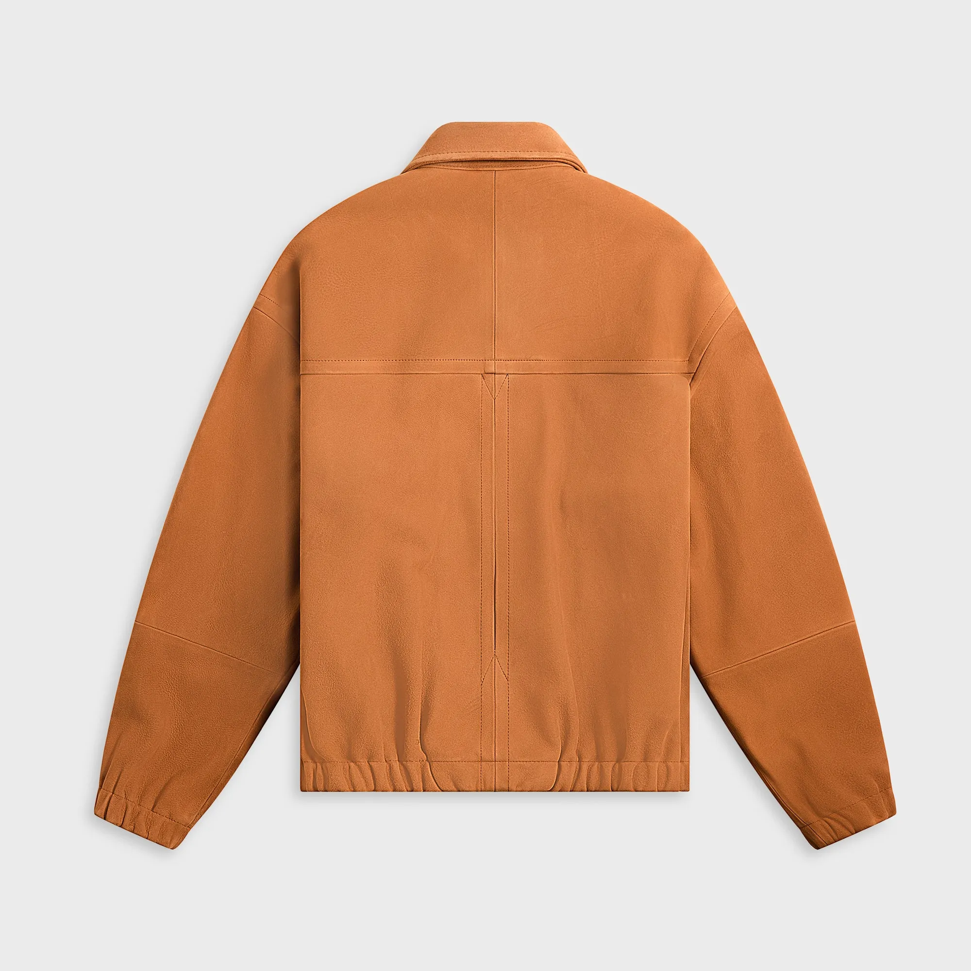 Ripstop Fabric Technology Auralee Lamb Suede Zip Blouson - Camel