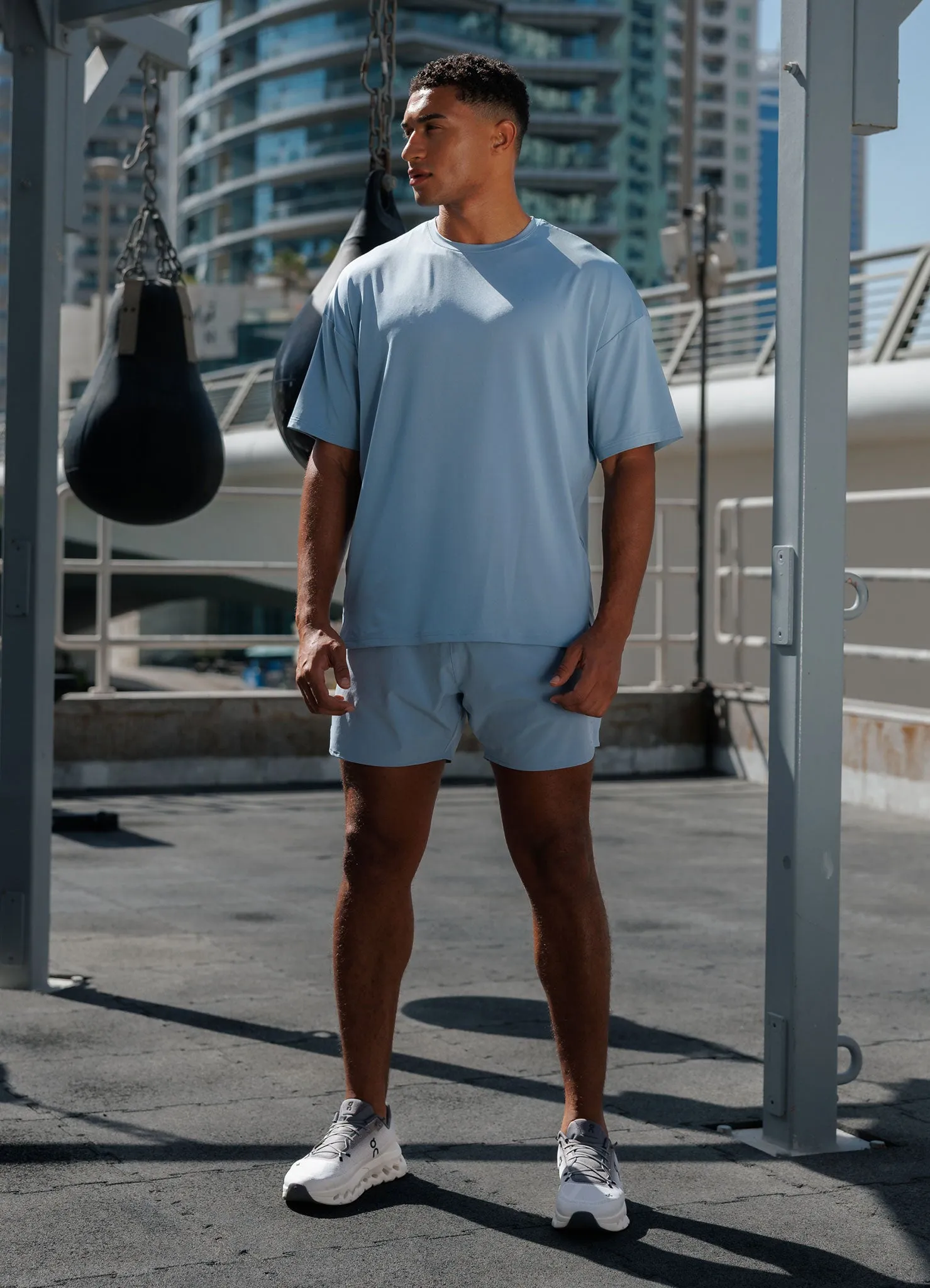 Relax Comfort Style Weekend Essential Gym King Purpose Tee - Dusk Blue
