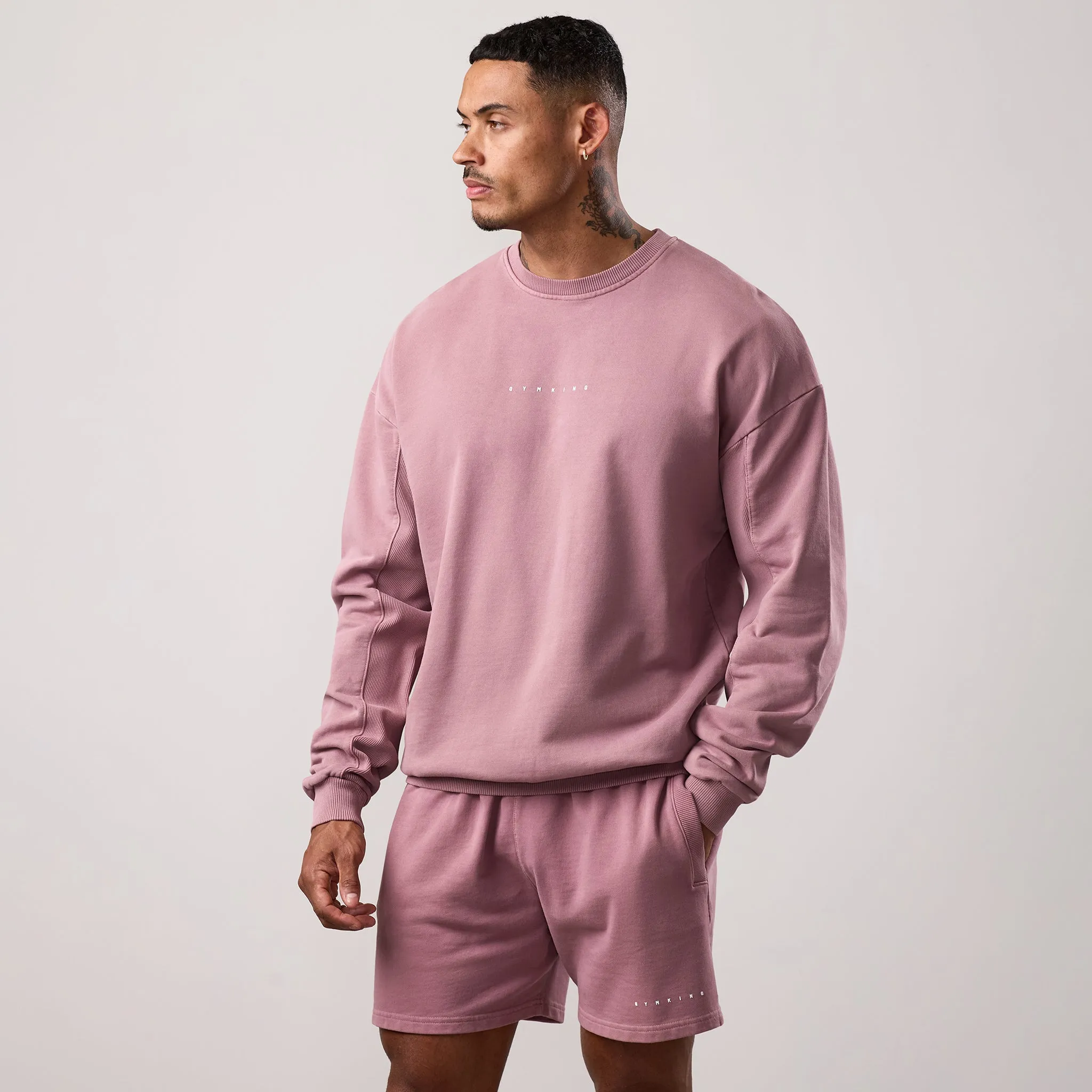 Gym King Purpose Washed Crew - Dusky Mauve product budget friendly choice